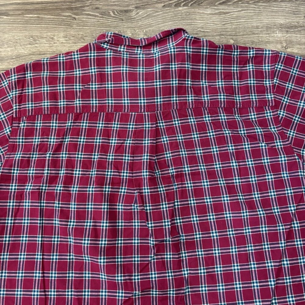 Woolrich Button Down Shirt 2XL Mens Short Sleeve Red‎ Blue Plaid Pocket Casual - Picture 14 of 14
